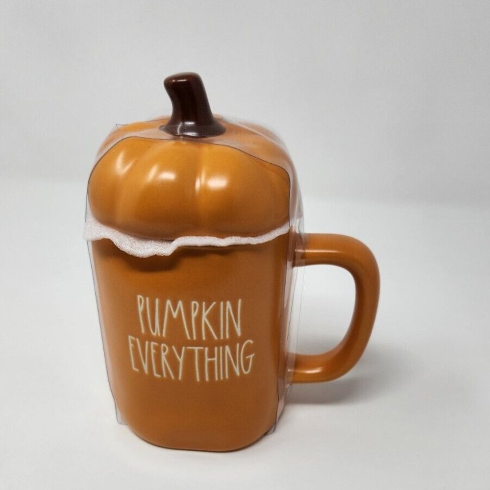 Rae Dunn “PUMPKIN EVERYTHING” Mug with Pumpkin Topper halloween fall autumn c3